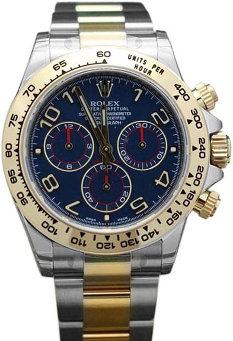 rolex daytona gold mit blauen ziffernblatt|Rolex Cosmograph Daytona Uhr: Edelstahl Oystersteel und Gelbgold .